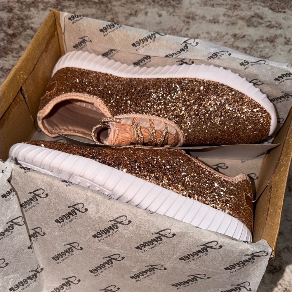 Forever Link Rose Gold Glitter Slip-On Sneakers
